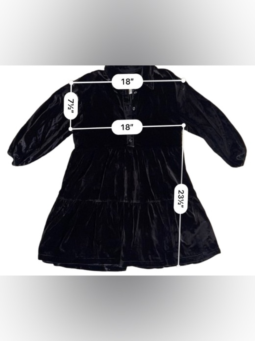 NWT Anthropologie The Bettina Velvet Tiered Mini Shirt Dress by Maeve
XSP Black - Picture 5 of 8